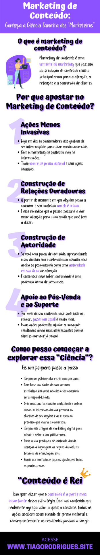 Como o nome da “ciência” sugere, marketing de conteúdo é uma vertente do marketing que faz uso da produção de conteúdo como a principal arma para a atração, a retenção e a conversão de clientes.