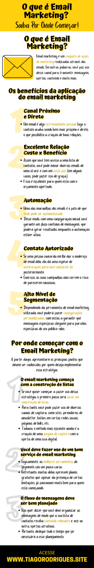 Como o nome dessa “ciência” sugere, email marketing é um conjunto de ações de marketing realizadas através dos emails. Em outras palavras, você faz uso desse canal para transmitir mensagens, ofertas, conteúdo e muito mais.