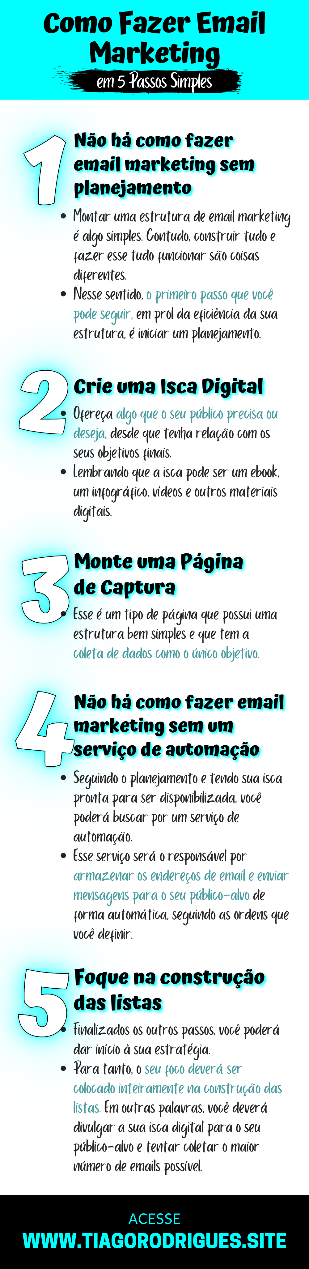 Infográfico sobre o artigo Aprenda Como Fazer Email Marketing em 5 Passos Simples