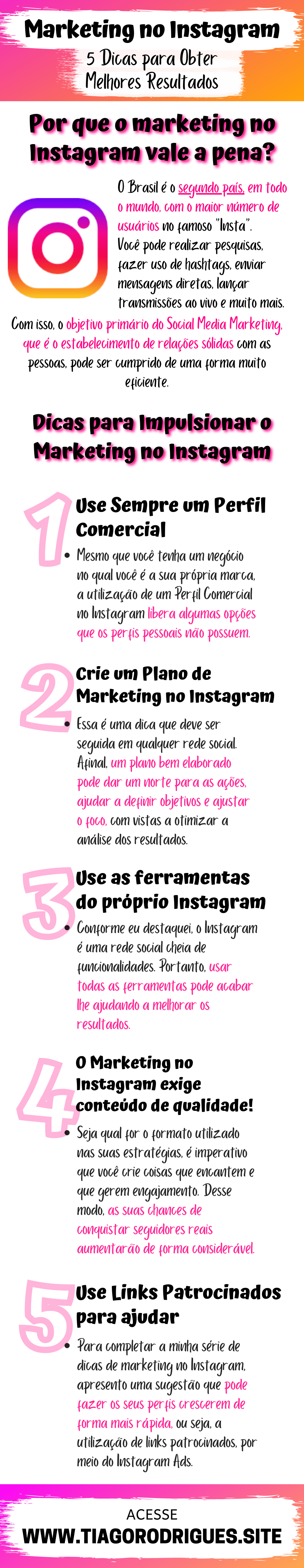 Infográfico sobre o artigo Marketing no Instagram 5 Dicas para Obter Melhores Resultados