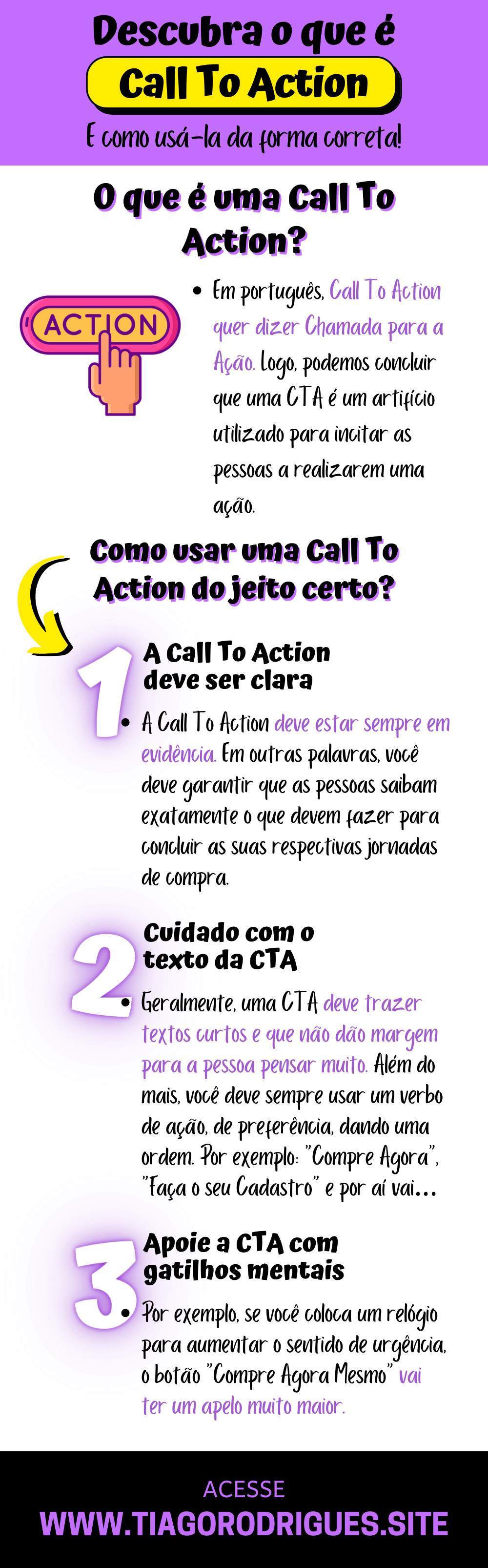 Infográfico sobre o artigo Descubra o que é Call To Action e como usá-la da forma correta!